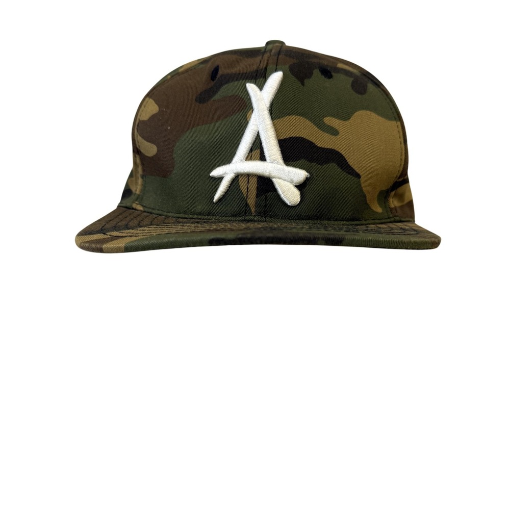 DOPE Hat Cap Strap Back One Size Green Camouflage Twill A Logo Mens Army